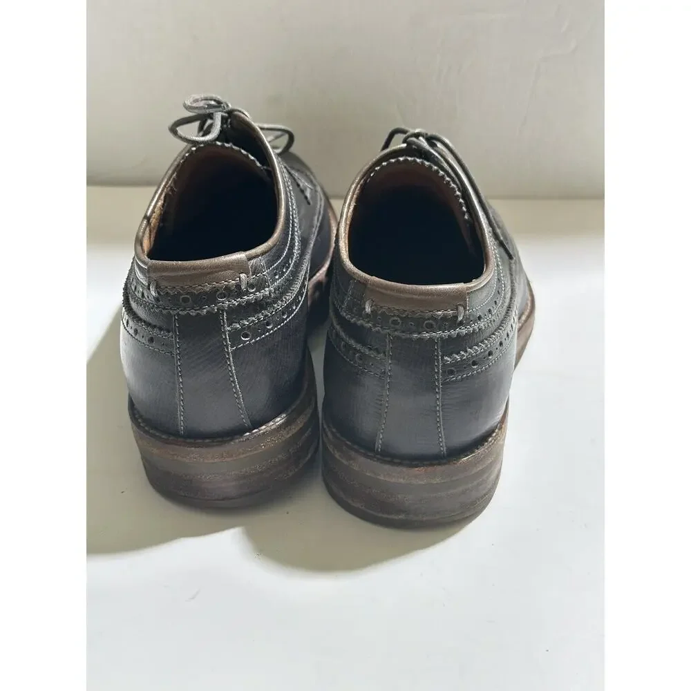 Aquatalia Mens Leather‎ Dress Shoes Black Laced Size 8 Waterproof Made in Italy